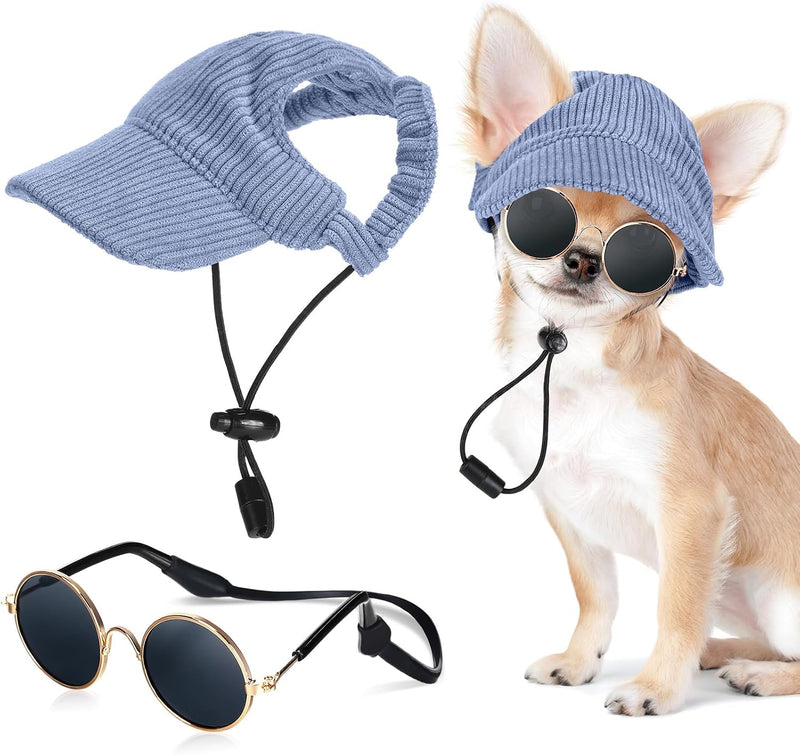 Jadive Small Dog Sun Hat with Ear Holes Dog Sunglasses
