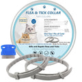 Flea and Tick Collar for Cats, 2 Pack Flea Collar for Cats, Offers 12 Months Protection, Waterproof, Adjustable, One Size Fits All Cat, Light Blue