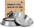 4-Pack 304 Stainless Steel Cat Food Bowls, Non-Slip Basic Dishes