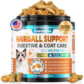 Hairball Treatment for Cats – 500 Crunchy & Creamy Hairball Treats for Cats – Indoor Feline Digestion Formula for Hairball Control, Cat Hairball Remedy & Digestive Support, Chicken & Krill Flavor