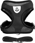 Black Cat Harness and Leash Set, Soft Mesh Adjustable Reflective, Size S