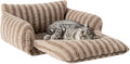 Hollypet Cat Bed Fluffy Plush Multifunctional Double-Layer Machine Washable Soft Warming Kitty Pet Couch Orthopedic Nest Beds for Small Cats Kitten and Dogs up to 13lbs, Pink(21x15x8 inch)