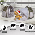 WEVONIGU Expandable Small Animal Backpack Carrier with Clear Bubble Window Large Space Travel Cage for Hedgehog Rat Parr