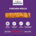 USA Beefhide Chip Rolls 5-6" Dog Chew Treats - Chicken Flavor, 22 Count/2 Pack