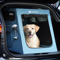 Snagle Paw Portable Dog Crate for Car Travel, Collapsible Large Dog Travel Crate with Metal Frame & 3-Door Mesh Windows, Secures in Trunk/Backseat, Soft-Sided Kennel Carrier for Medium Large Dogs-XL
