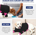KOESON 100% Cotton Dog Surgery Recovery Suit Front Leg with Elbow Protector