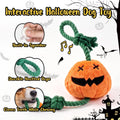 Halloween Fall Pumpkin Squeaky Tug Rope Dog Toys for Small & Medium Dogs