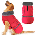 Dogcheer Warm Dog Coat, Christmas Dog Jacket Waterproof Puppy Winter Coat with Buckles, Reflective Adjustable Pet Snow Jacket Turtleneck Fleece Sweater for Small Medium Large Dogs - Red, 2XL