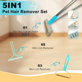Vivifying Carpet Rake Pet Hair Remover Set, 56" Handle + 2 Handheld Tools