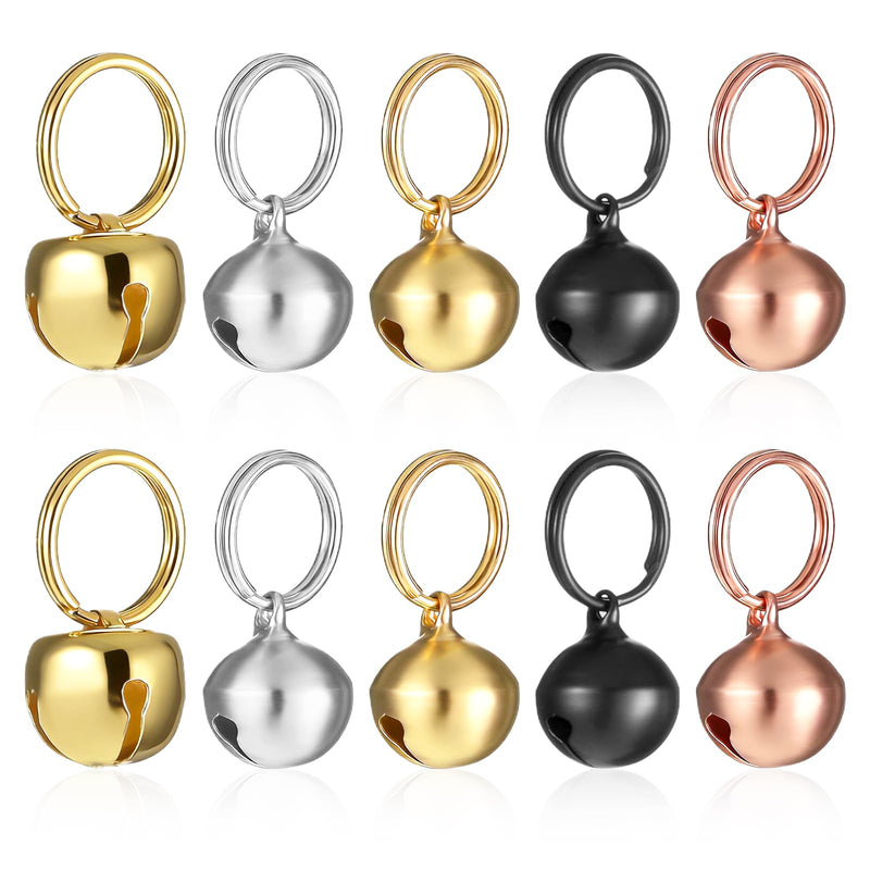 Psiriol 10 Pcs Small Bell for Dog Collar, 1/2 Inch Dog Bells, Pet Dogs and Cats Collar Bells for Puppy Collars, Pet Collar Accessories, Secure Attachment, Clear Ringing Sound