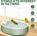 POMFAEE Bird Bath, Parrot Bathtub, Automatic Parrot Shower Bath with Pump, Birds Shower Bathtub with Running Water, Large-Capacity Water Tank,Suitable for Many Kinds of Birds (Green)