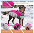 OUOBOB Dog Winter Jacket Cozy Reflective Waterproof Windproof Warm Pet Garment,Comfortable Cold Weather Fleece Apparel Outfits with Zipper Closure for Small Medium Large Dogs Puppy Walking,X-Large