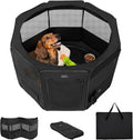 PETSFIT Portable Dog Playpen 36", Removable Waterproof Mat, Zippered Roof