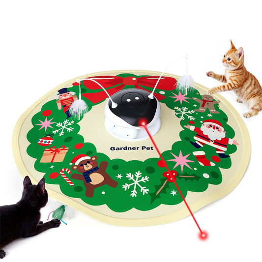 Gardner Pet Interactive 5in1 Cat Toys Chargeable,Moving Feather,Laser Pointer,Track Ball,Hide and Seek,Real Bird Sing,Touch/Sound Activated Cat Kitten Toy Exercise Toys for Indoor Bored Cats, 600mAh