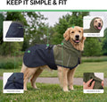 Luciphia Dog Raincoat, Adjustable Hooded Reflective Jacket with Pocket