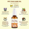 Pet Fur Care Oil - Tangle Remover, Shiny & Silky Coat, Soothing Skin Protection with Collagen and Natural Oils - Leave-i