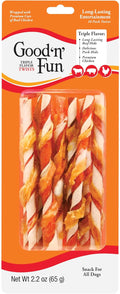 Good 'n' Fun Twists Long-Lasting Dog Treat Made With Real Protein, 10 Count
