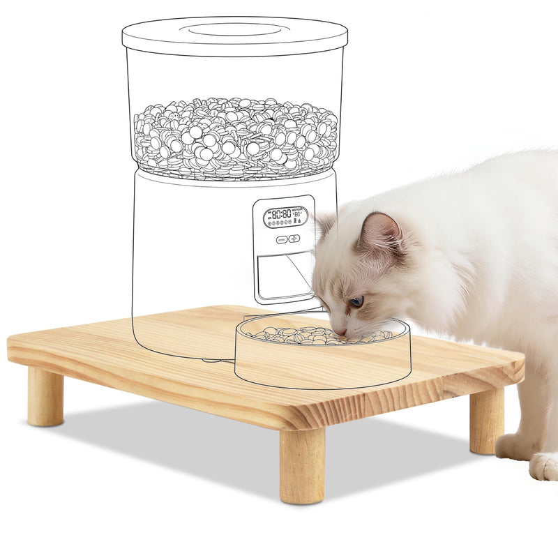 SZEE Cat Food Stand for Automatic Feeder & Tradition Bowls, Elevated Cat Food Table Station, Raises Feeder/Bowl by 2 3/8