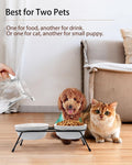 COMESOON 5" Ceramic Cat Bowl with Paws Pattern, Cat Food Bowl for Food and Water, Healthy Cat Dishes for Indoor Cats and Small Dogs, Dishwasher Safe & Microwaveable - White