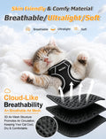 Halypet Cat Harness and Leash Set - MAX Safety 4th-Gen Upgrade, Escape Proof, Adjustable, Comfortable Soft Vest, Easy to Wear Kitten Harness with Reflective Strip for Cats Walking - Small Black