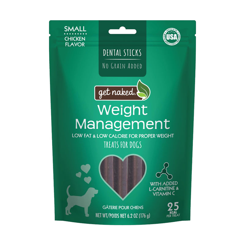 Get Naked Grain Free 1 Pouch 6.2 Oz Weight Management Dental Chew Sticks, Small