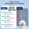 PHASORRA Hypoallergenic Eye Paw Face Wipes, Tear Stain Remover, Dog Eye Infection Treatment, Lick-Safe Soothing & Moisturizing & Gentle, Eye Debris, Discharge, Mucus - 100pcs