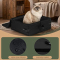 2 Pack Portable Travel Litter Box for Cats, Collapsible Travel Cat Litter Box with Zipped Lid, Waterproof Leak-Proof Sma
