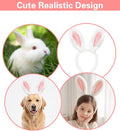 SIOTMERA Adjustable Dog Bunny Ears Headband, Fuzzy Pet Bunny Costume
