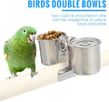 Tioncy 2 Pcs Stainless Steel Bird Bowls, Clip on Parrot Food Water Cups