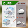 Small Bird Carrier, Large Window Travel Cage with Stand and Easy Clean Tray for Parrot Parakeet Cockatiels, Lightweight 