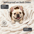 LOOBANI Waterproof Dog Blanket for Small Dogs, Pet Blanket, 25"x30", Cream