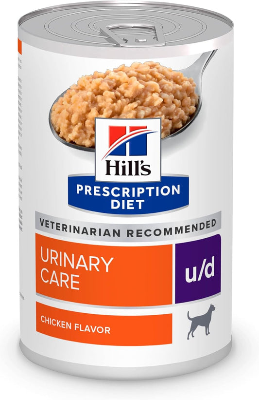 Hill's Prescription Diet u/d Urinary Care Wet Dog Food, Chicken, 13 oz. Cans, 12-Pack