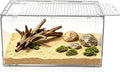 Reptile Growth Small Reptile Terrarium,Tarantula Enclosure with Magnetic Button, 8"x 6" x4" Lizard Enclosure,Reptile Bre