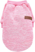 Jecikelon Fleece Dog Sweaters for Small Dogs, Soft Puppy Clothes for Doggie, Warm Dog Winter Outfits, Cute Pullover Sweatshirt Apparel for Pet Cats (Pink, S)