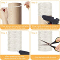 164 Feet Sisal Rope for Cat Scratching Post, 1/6 Inch Natural Cat Tree Rope, DIY Hemp Twine Rope for Repairing, Recovering Scratch Post Cats Tree Tower Replacement (White)