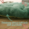 Romaneco Leaf Shaped Self-Warming Cat Bed Mat – 26"x20" Flannel & Cotton Pet Pad, Warm Pet Cat Mat for Indoor, Soft Kitten Cushion & Puppy Mattress (Green)
