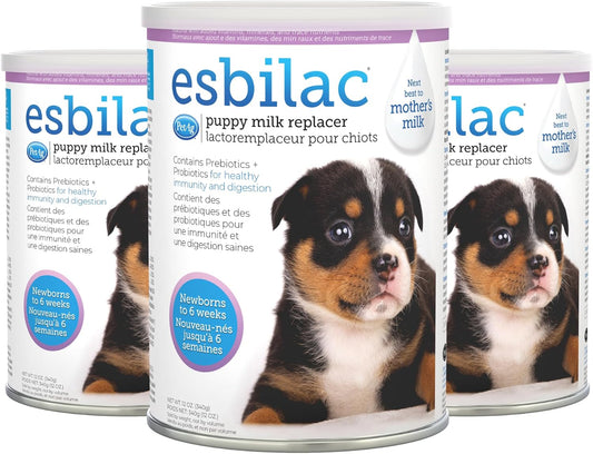 PetAg Esbilac Puppy Milk Replacer Powder - 12 oz, Pack of 3 - Powdered Puppy Formula with Prebiotics, Probiotics & Vitam