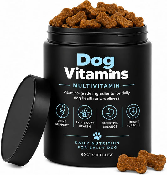 Dog Multivitamin for Itch Relief, Dog Allergy Support Chews is Human with Folic Acid, Joint, Skin &Coat, Digestive & Imm