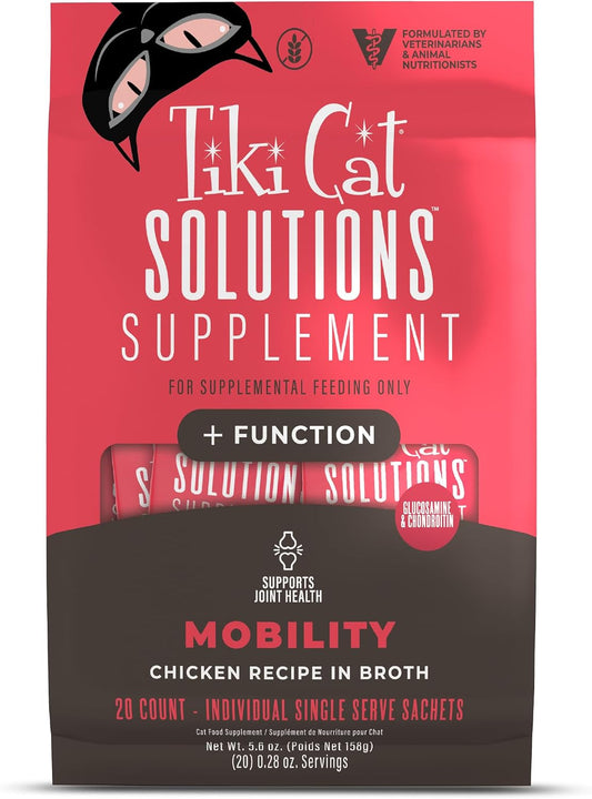 Tiki Cat Solutions Cat Food Supplement, Mobility, Chicken, 5.6 oz Pouch