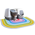 Unicorn Catcher Cat Litter Mat Quality Litter Box Mat Large Non-Slip Cat Litter Mat Litter Trapping Mat Soft Kitty Litter Mat Compatible Two Litter Boxes Cat Products Easy to Clean,Rainbow,L