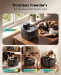 oneisall 2.2L/74oz Wireless Cat Water Fountain