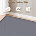 Cat Food Mat Extra Large Silicone Pet Bowl Mat 51''x25.6'', Dark Grey