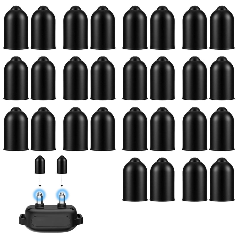 FNANJWQ 30 Pcs Dog Shock Collar Rubber Tips, Anti Bark Collars Caps Training Collar Replacement Silicone Covers Column Conductive Rubber Prong Sleeve Extra Contact Points for Puppy Dogs Stop Barking