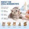 Pet Feeding Kit for Newborn Kittens & Puppies, Kitten Feeding Bottle with Soft Silicone Nipples, Nursing Syringes for Small Animals, Kitten Milk Feeder Set for Rabbit, Hamster