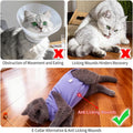 LIANZIMAU Cat Recovery Suit Female Cat Onesie After Surgery Spay Neuter Cone Alternative Breathable Post Surgery Recovery Suit Soft Cotton Adjustable Abdominal Bodysuit Kitten Healing