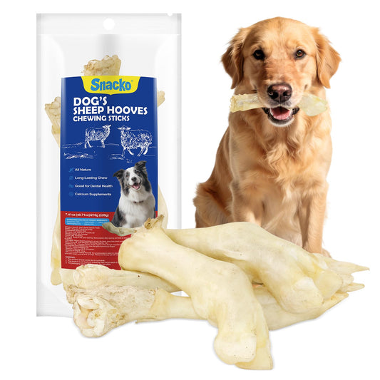 Dehydrated Sheep Hooves Dog Treats 7.4 oz - Natural Lamb Trotters Chew Sticks Bone,Single Ingredient No Additives | Organic Low Fat for Dental Care, Healthy Long Lasting Treats Toy
