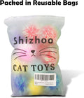Shizhoo 30 Pieces 1.2 inches Sparkle Pom Pom Balls for Cat - Interactive Glitter Balls, Multicolor, Best as Kitten Play Toys