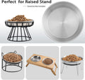 WROSWT Stainless Steel Cat Bowls,Whisker Friendly Shallow Cat Dishes for Food and Water,Non-Slip Silicone Bottom,Heavy Duty,Replacement Kitten Metal Plate for Elevated Stands,2 Pack