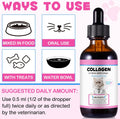 Collagen for Cats, Cat Collagen Liquid Drops for Cats with Biotin, MSM & Ginger Digestive & Immunity Support, Itch Relief, Skin & Coat and Joint Health, Cat Supplement 60ml