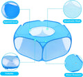 Small Animal Playpen with Top Cover, Breathable Pet Tent, Sky Blue